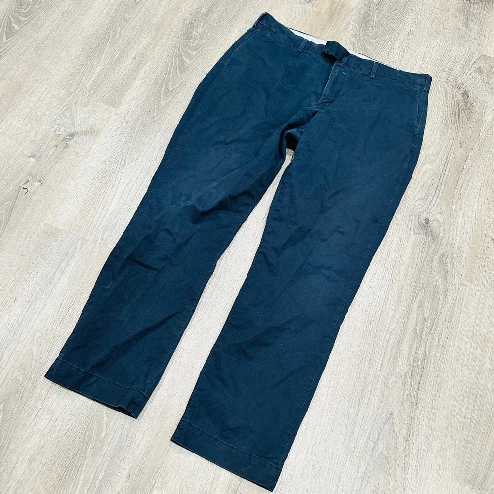 Polo Ralph Lauren‎ Pants Mens 38x32 Navy Stretch Straight Chino Pants Trousers